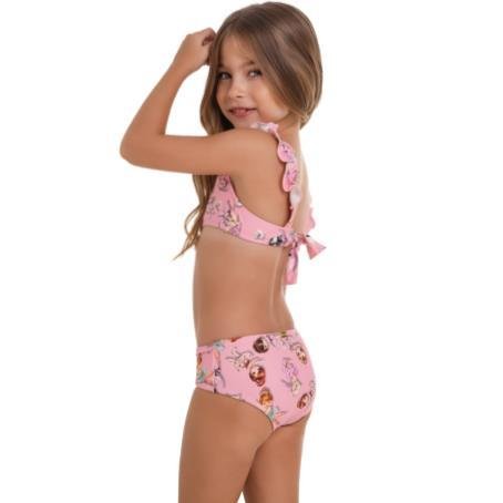 BIQUÍNI INFANTIL - TOP COM BABADO NA ALÇA