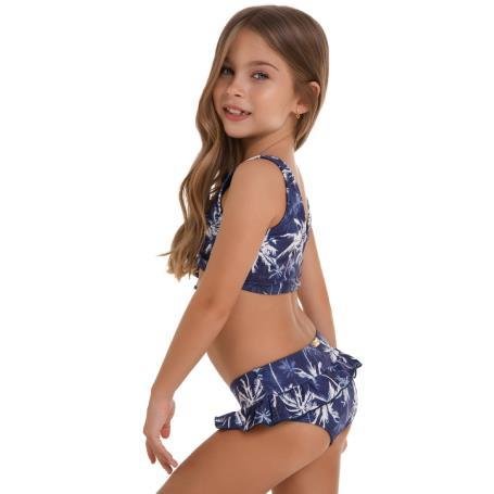 BIQUÍNI INFANTIL - CALCINHA COM BABADO E TOP COM DETALHE 