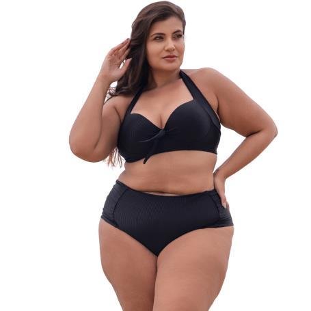 BIQUINI ADULTO TEXTURIZADO COM BOJO E TANGA PLUS SIZE KOTELLE