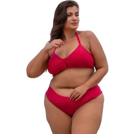 BIQUINI ADULTO TEXTURIZADO TRANSPASSADO COM BOJO E FIO CONFORTO PLUS SIZE KOTELLE