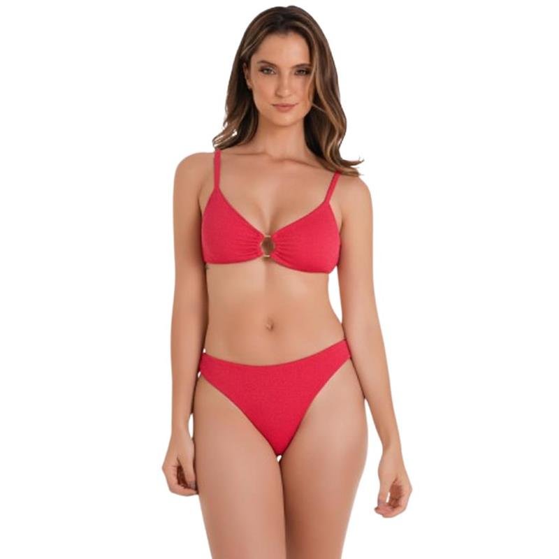 BIQUÍNI ADULTO TEXTURIZADO - TOP COM ARGOLA E CALCINHA FIO CONFORTO
