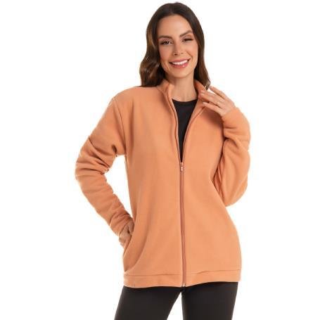 CASACO MICROSOFT ADULTO FEMININO COM ZIPER E BOLSOS