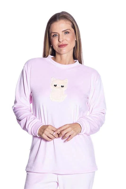 PIJAMA DE PLUSH APELUCIADO ADULTO FEMININO