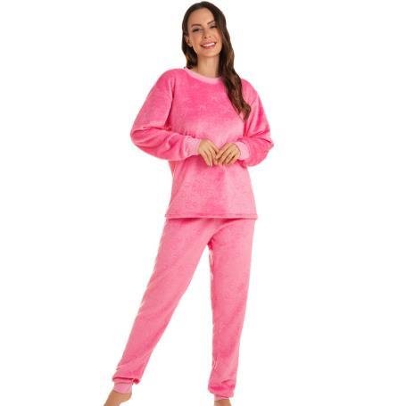 PIJAMA DE FLEECE ESTAMPADO/LISO ADULTO FEMININO