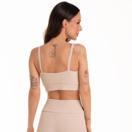 TOP CANELADO DE ALCINHAS COM BOJO REMOVIVEL