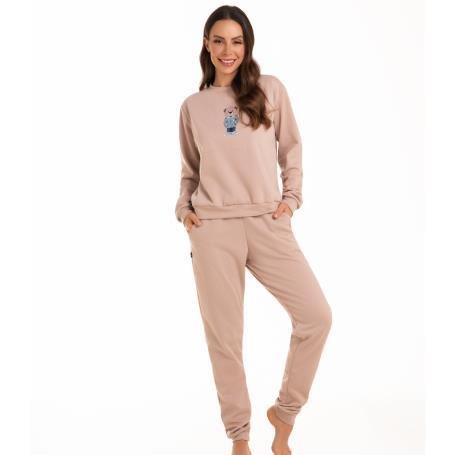 PIJAMA APELUCIADO ADULTO FEMININO COM PUNHO