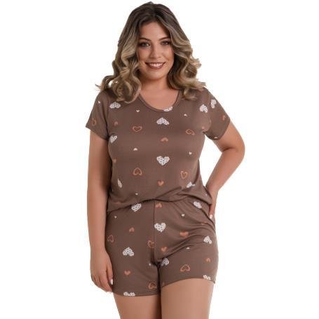 PIJAMA MANGA CURTA EM SUEDE