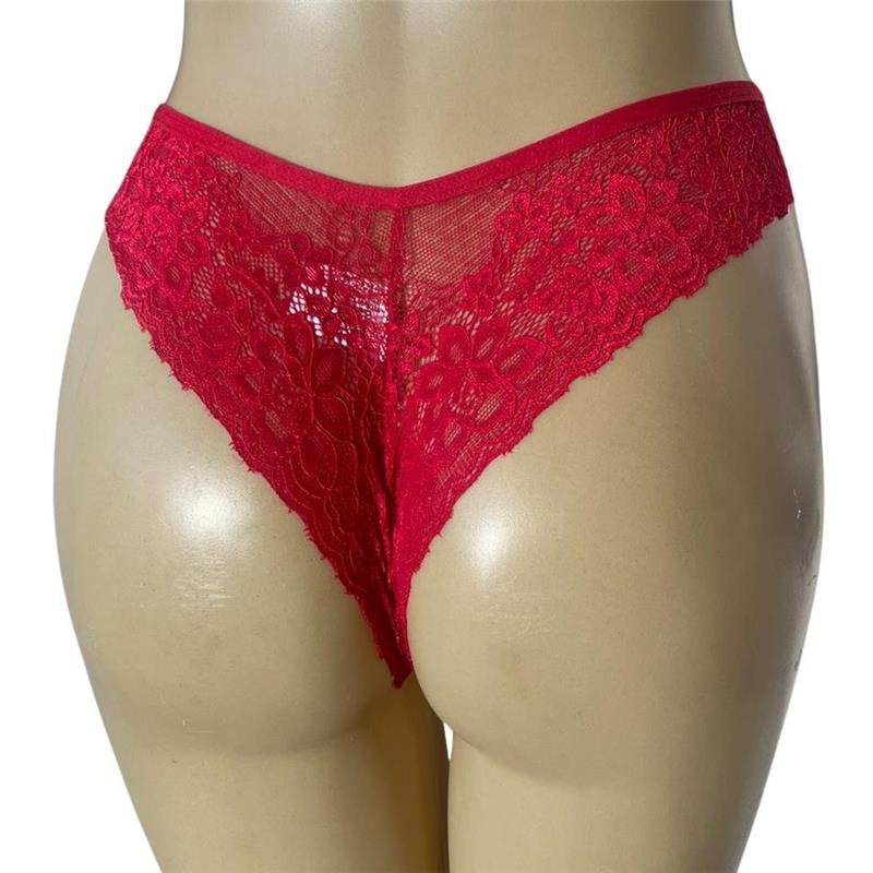 CALCINHA FIO RENDADA COM FRENTE FORRADA