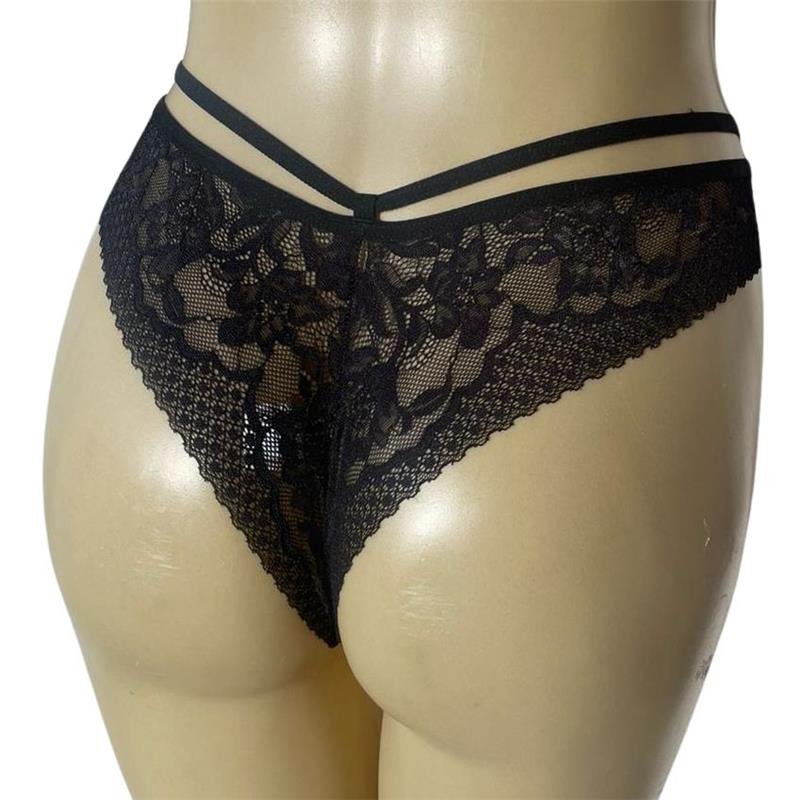 CALCINHA FIO RENDADA COM DETALHE DE ALÇA NA CINTA