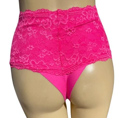 CALCINHA DE COTTON COM CÓS ALTO E RENDA FIO CONFORTO